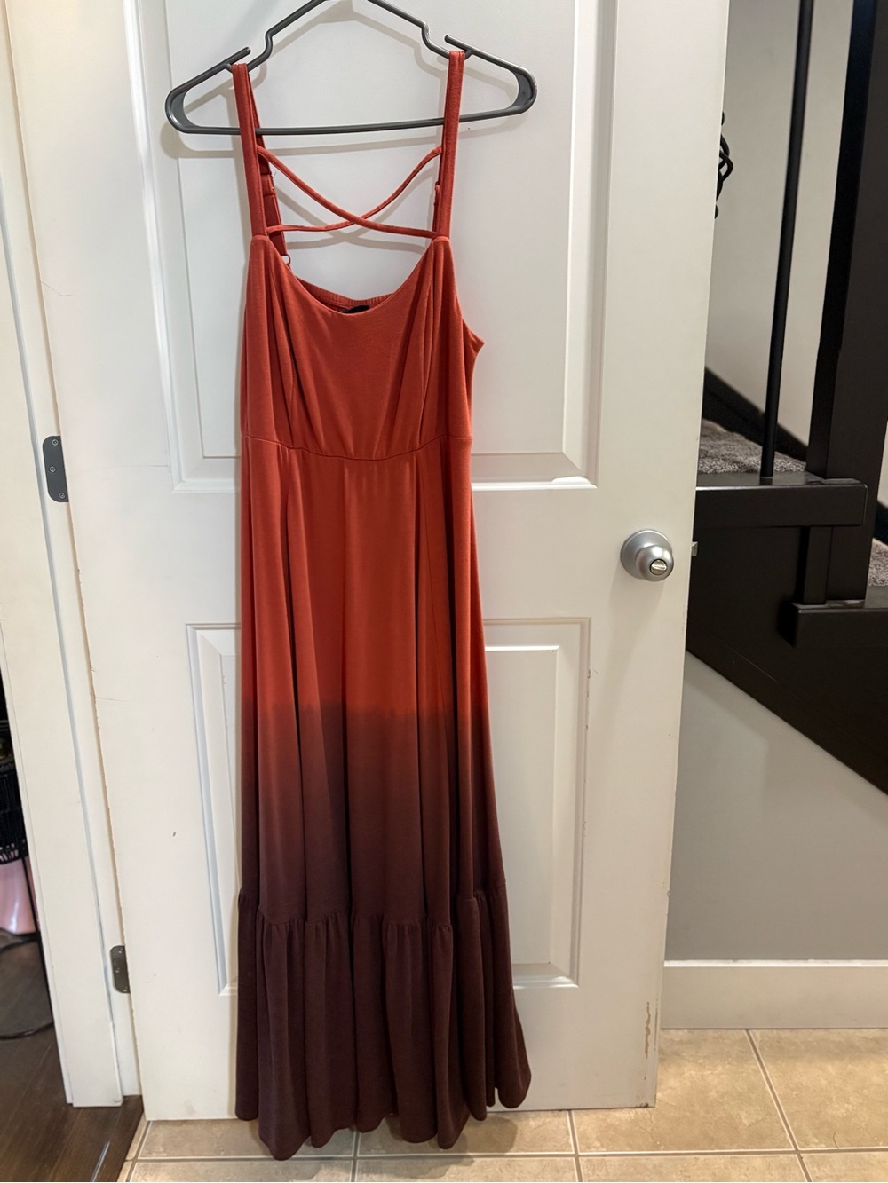 NWT Torrid Dip Dye Jersey Strappy Tiered Maxi Dress Size 0
